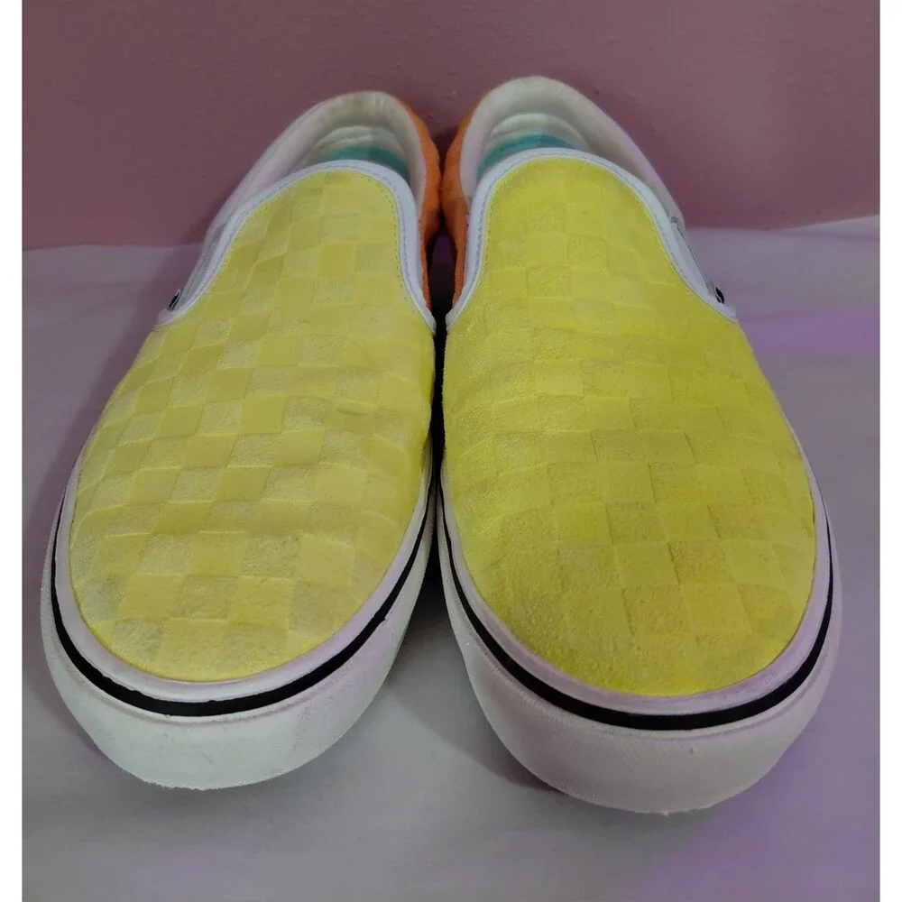 Vans x Penn ComfyCush Slip-On Yellow/Orange Checkerboard Suede Men's 10.5 721356